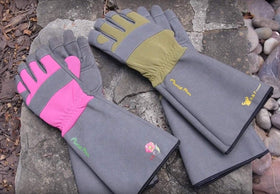 G & F Products 2431L Florist Pro gloves wrist cuff close-up for thorn protection