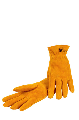 G and F JustForKids gloves close-up of fingertip stitching for lasting durability.