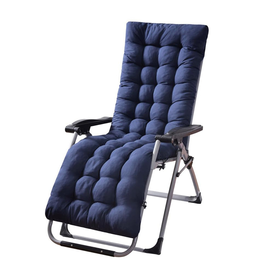 Gfgift patio chaise lounger cushion in navy enhances outdoor lounging comfort.