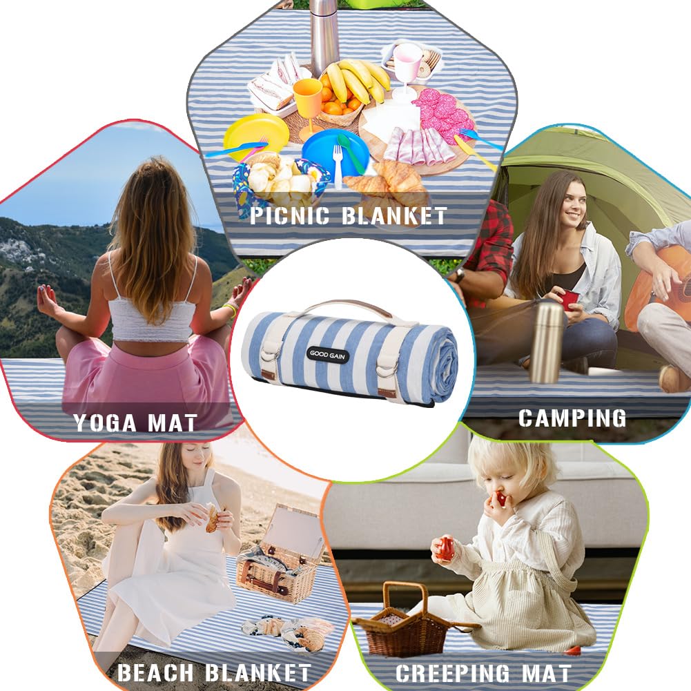 G GOOD GAIN picnic blanket multi-use mat for parks and camping
