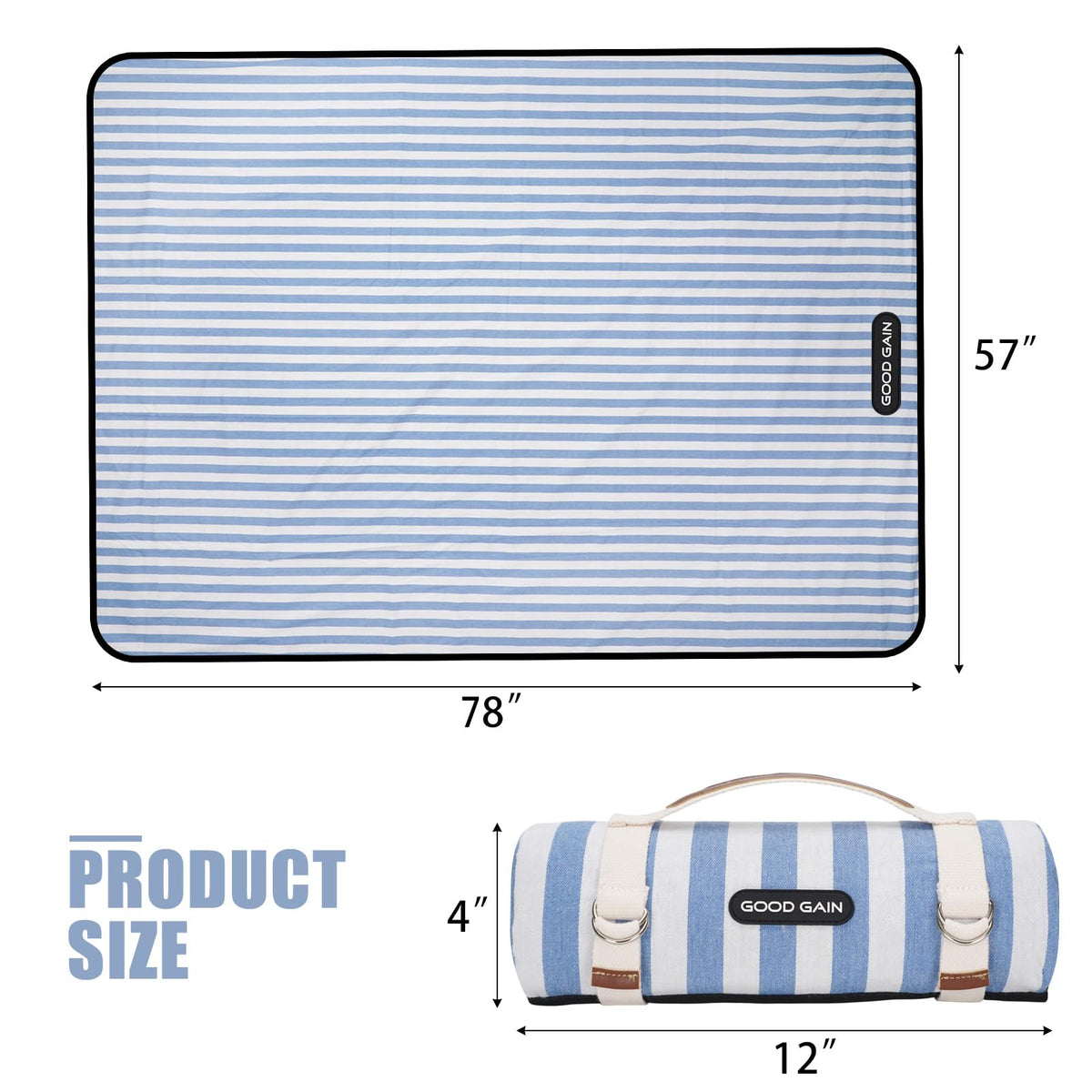 G GOOD GAIN picnic blanket sand shedding after beach visit