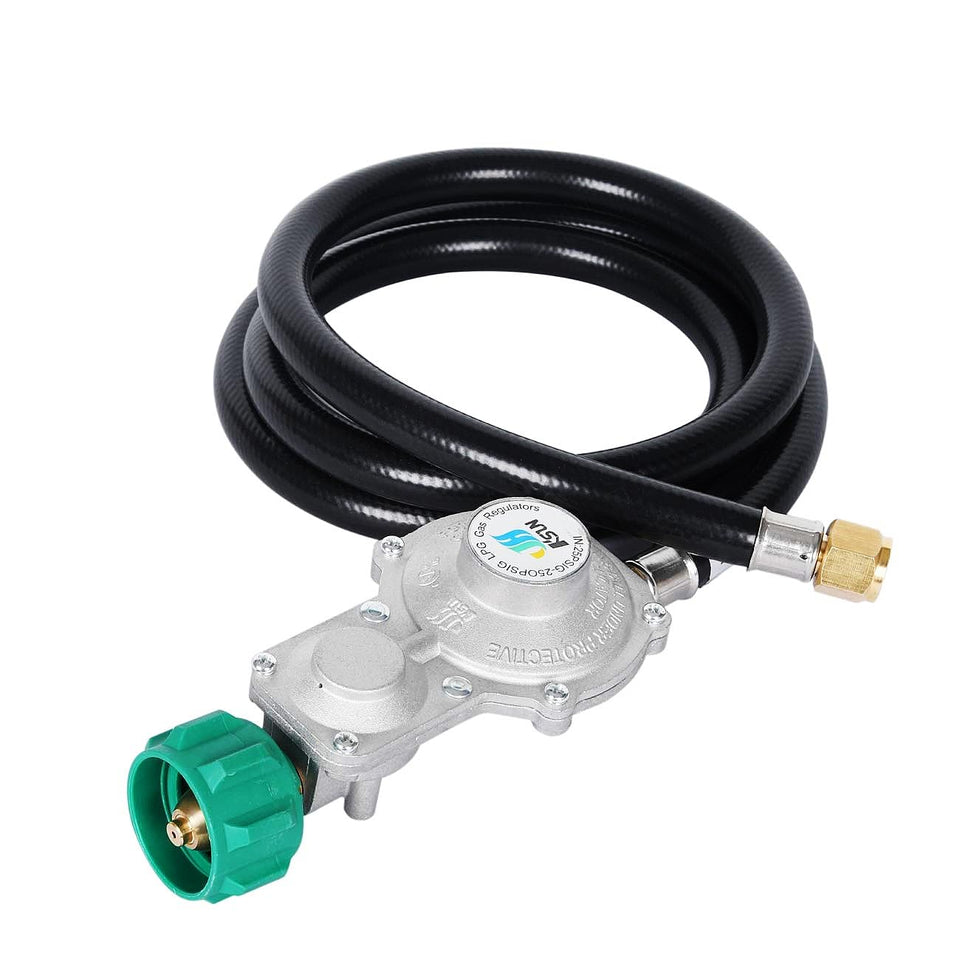 GGC 5ft two-stage regulator and hose for steady propane flow.