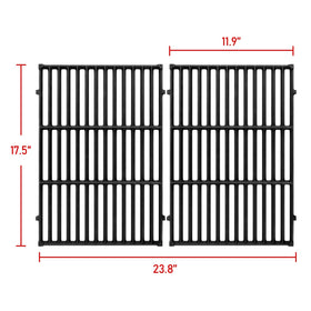 GGC 7638/7639 side view shows sturdy cast iron Weber Spirit grate
