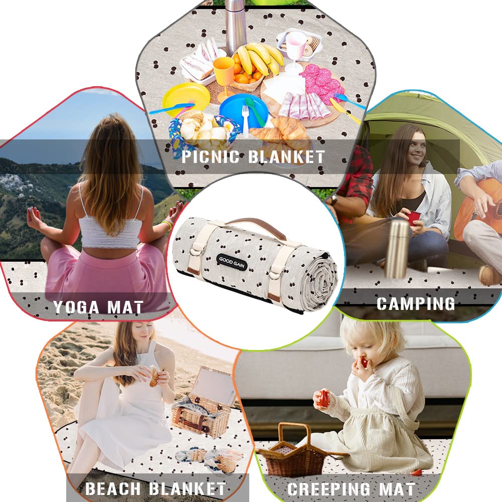 Wide-angle view of G GOOD GAIN camping picnic mat for four adults