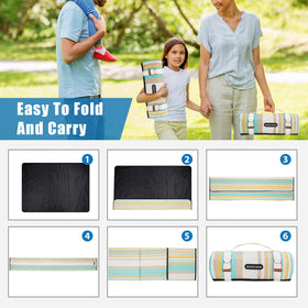 G GOOD GAIN picnic blanket beach-adventure scene on the sand and surf