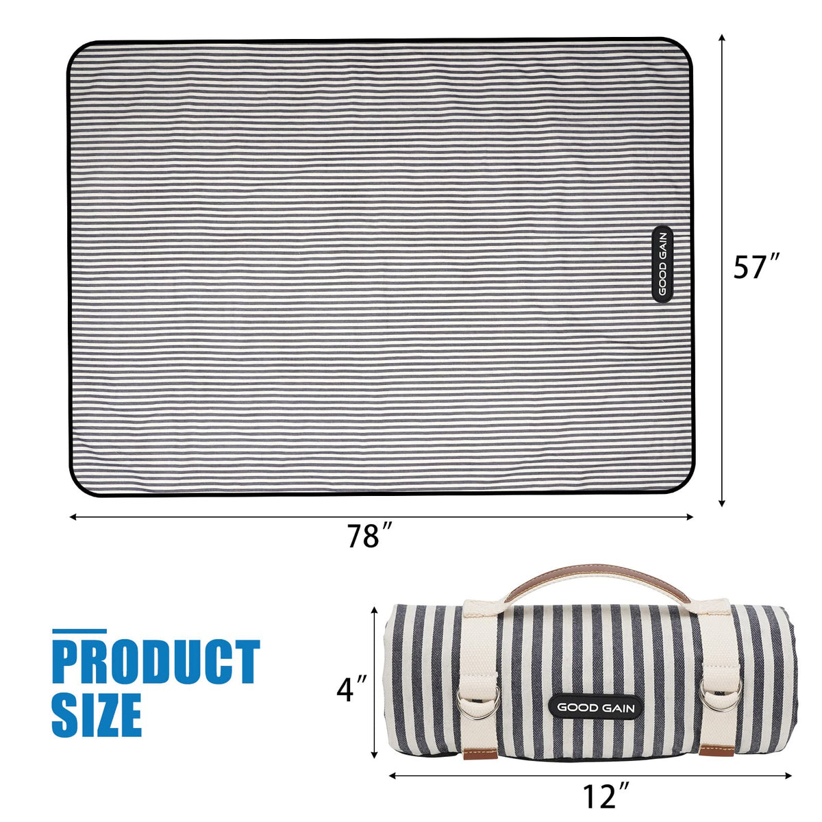 G GOOD GAIN blanket on beach or grass for versatile outdoor use