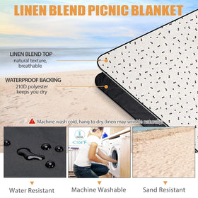 Bottom waterproof layer of G GOOD GAIN picnic blanket protects on damp ground