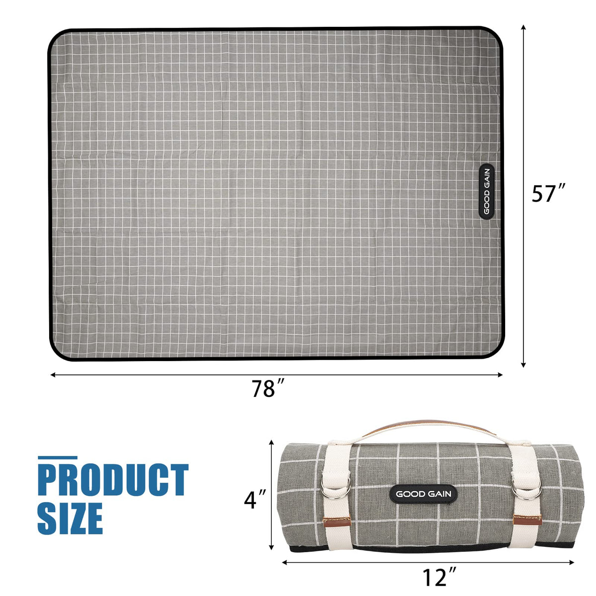 G GOOD GAIN picnic blanket used as a camping mat in nature