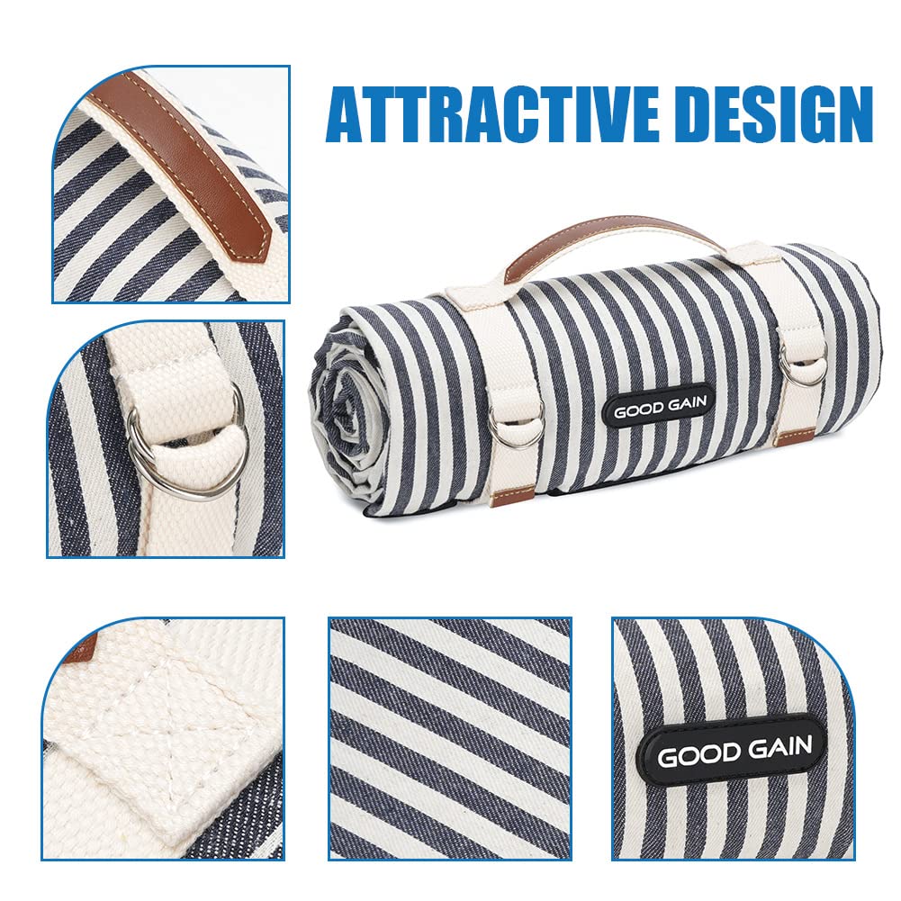 G GOOD GAIN picnic blanket with handle strap for simple transport