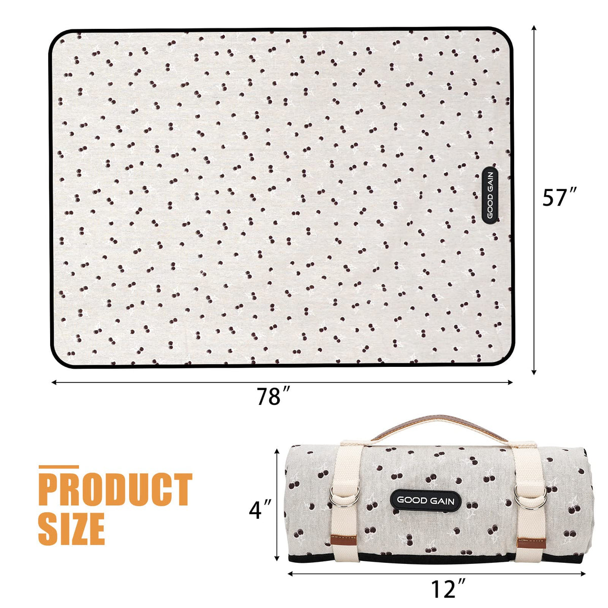 Sand-proof surface of G GOOD GAIN blanket helps quick cleanup