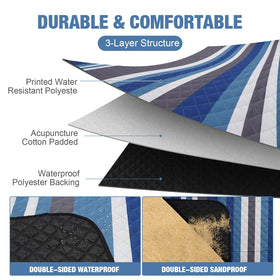 G GOOD GAIN sandproof backing on picnic blanket for clean beach outings