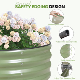 G GOOD GAIN olive green bed with rubber edge trim for safe setup.