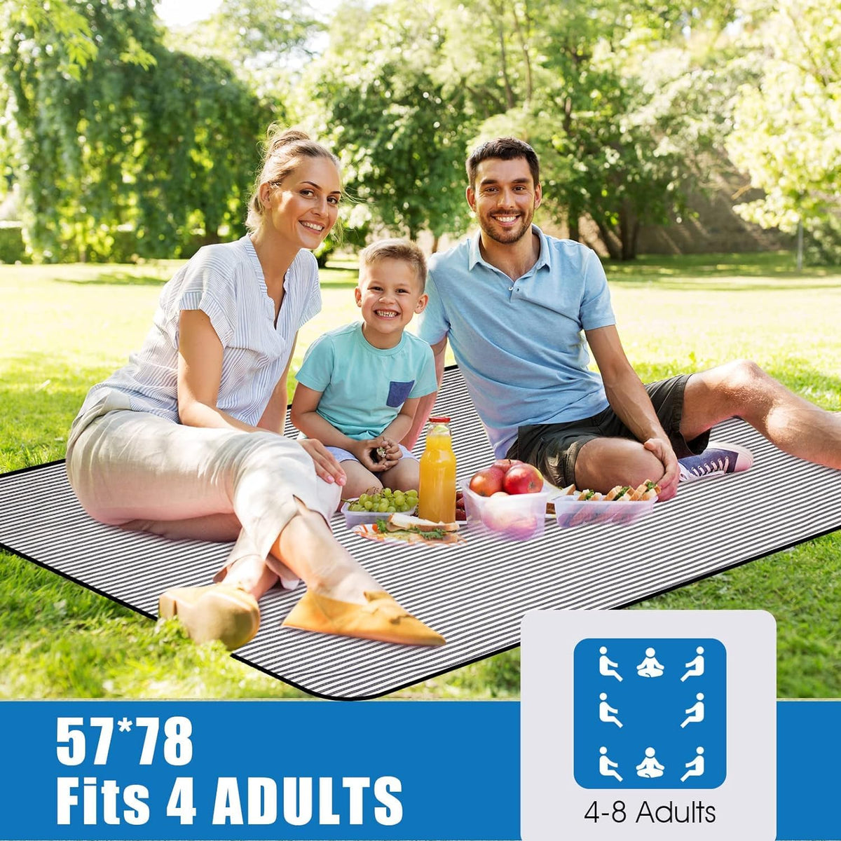 G GOOD GAIN picnic blanket folded compact for easy carrying and storage