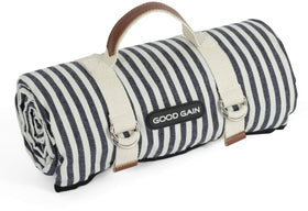G GOOD GAIN waterproof picnic blanket front view in navy for outdoor gatherings