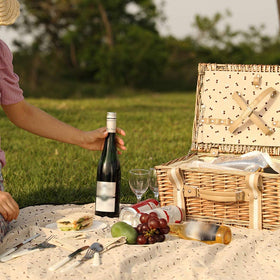G GOOD GAIN waterproof picnic blanket laid out for versatility and comfort.