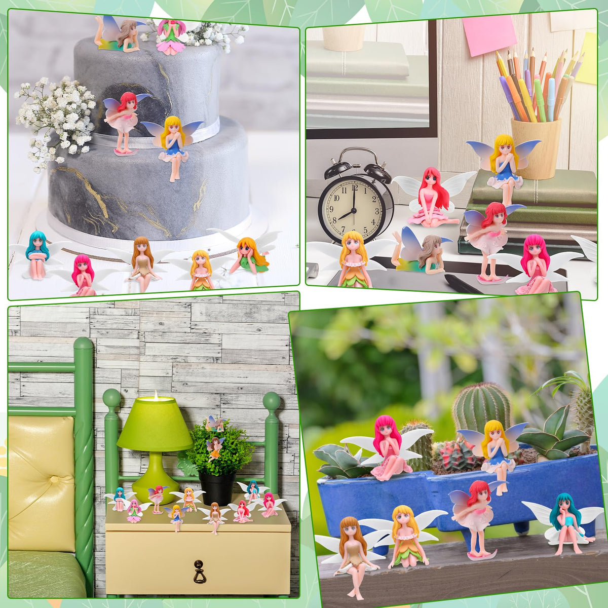 GGSTDDUP 12 piece fairy set in vivid colors for decor and gifts