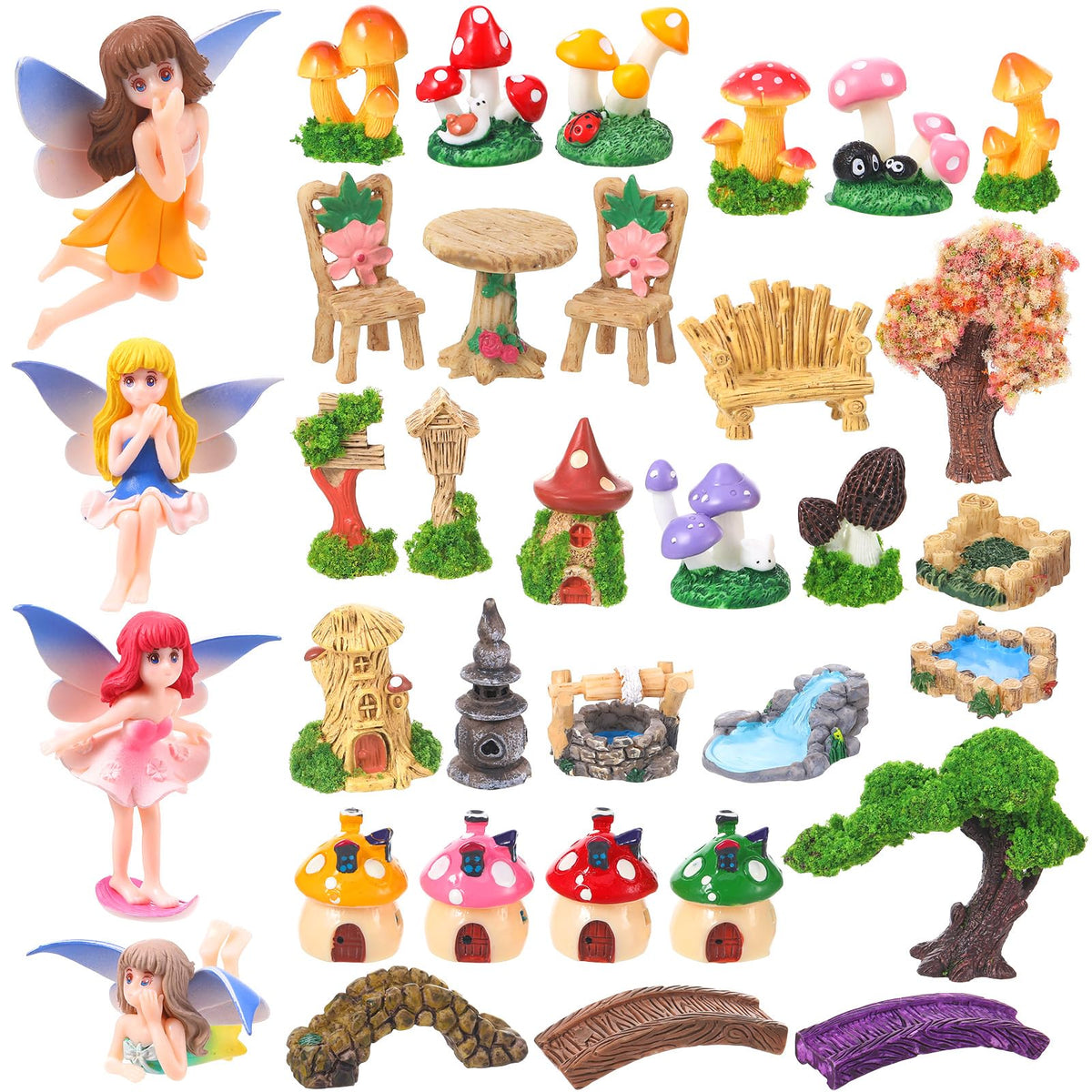 GGSTDDUP fairy figures set for garden paths and tiny landscapes.