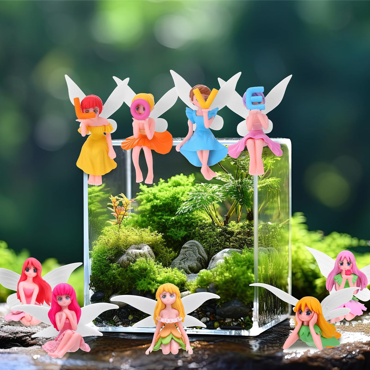 GGSTDDUP resin-coated fairy figurine resists weather for outdoor or indoor displays