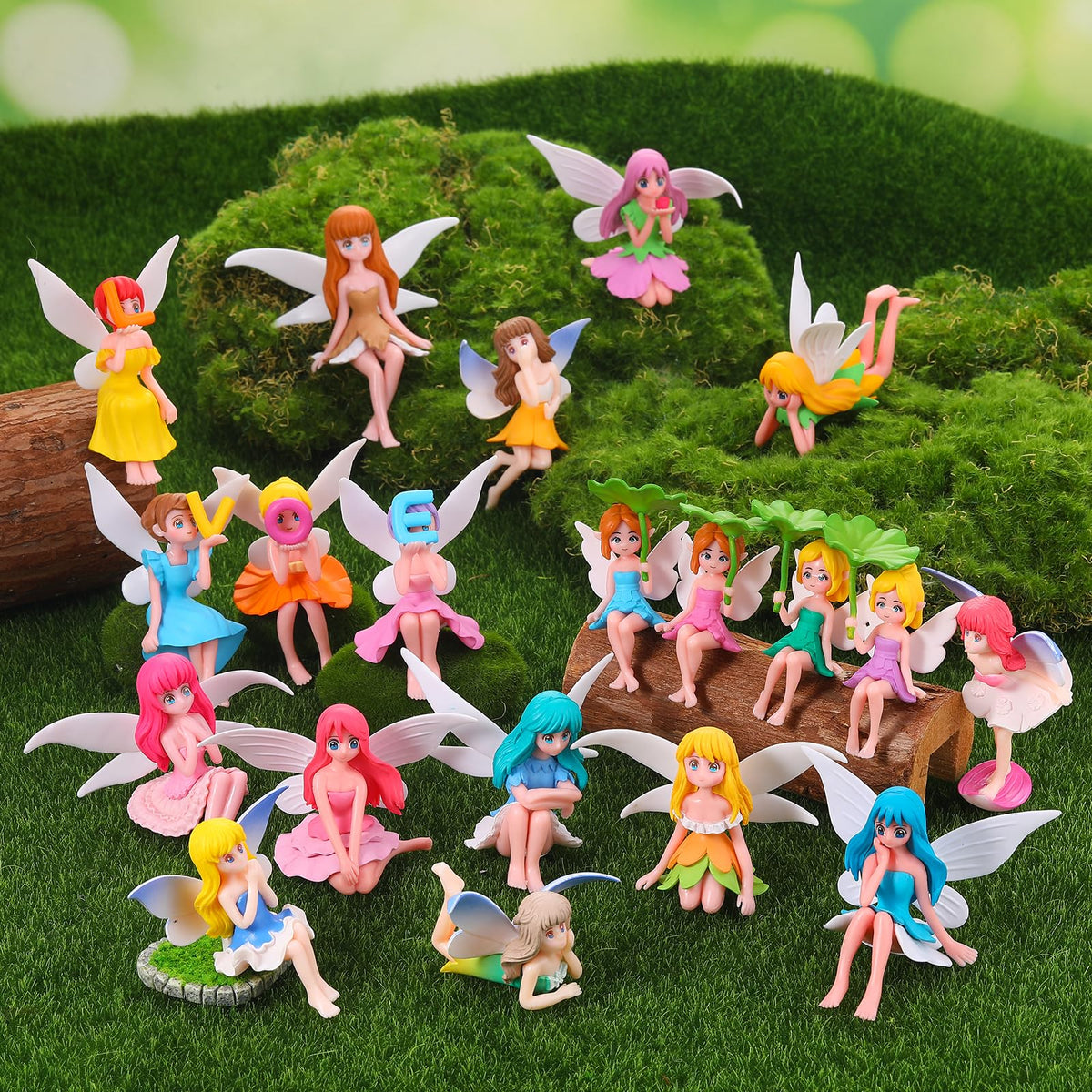 GGSTDDUP smiling fairy figurine ideal for terrariums and displays.