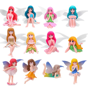 GGSTDDUP fairy figurines with 3D wings for lifelike garden displays