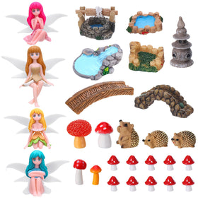 GGSTDDUP four flower fairies in vibrant colors for charming outdoor garden scenes.