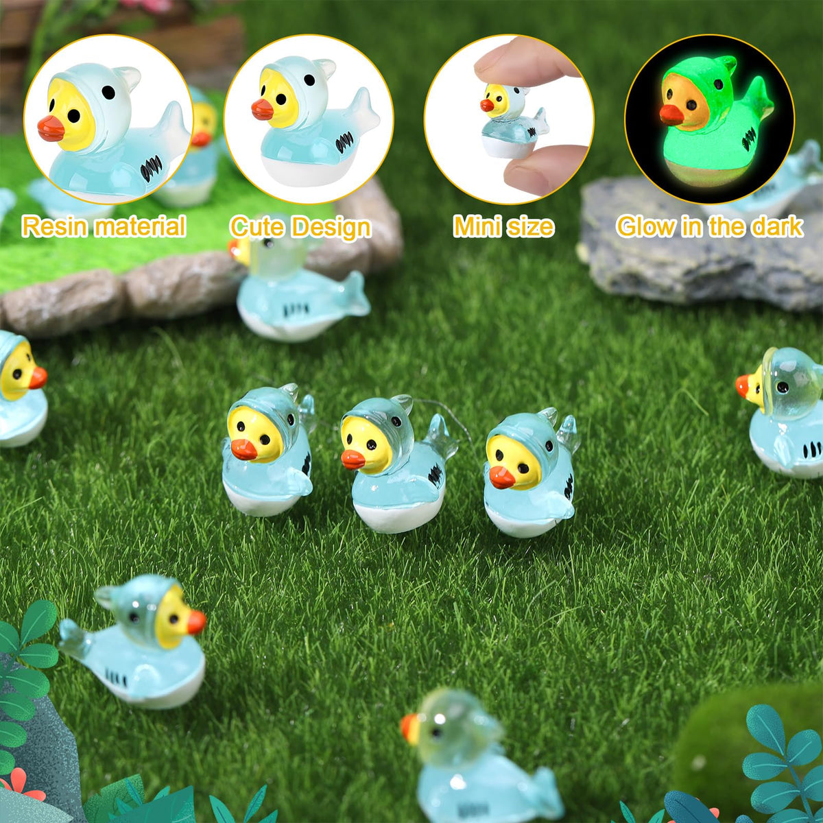 GGSTDDUP glow-in-the-dark ducks brighten aquariums and party scenes