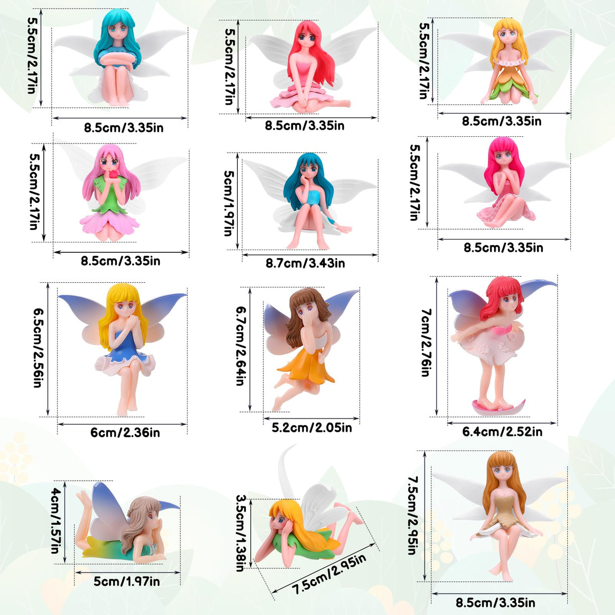 GGSTDDUP hand painted fairies with bright details for displays