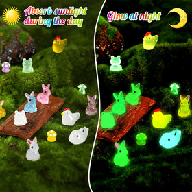 GGSTDDUP luminous chickens figurines brighten micro landscapes with soft glow
