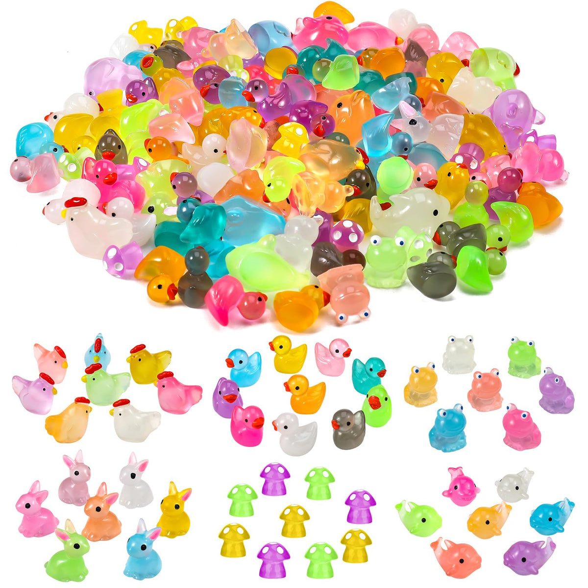 GGSTDDUP luminous ducks figurines glow at night for whimsy in mini landscapes