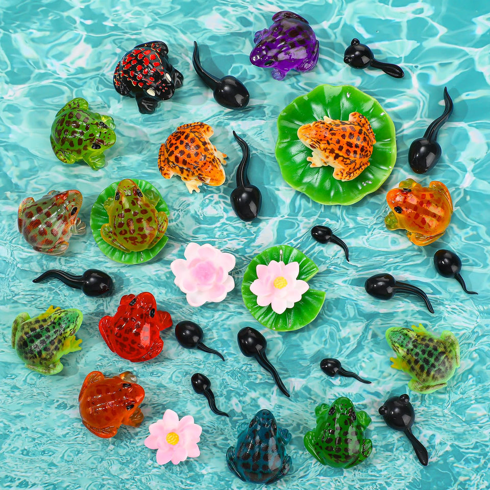 GGSTDDUP luminous frog decor for nighttime pond ambience on indoor displays