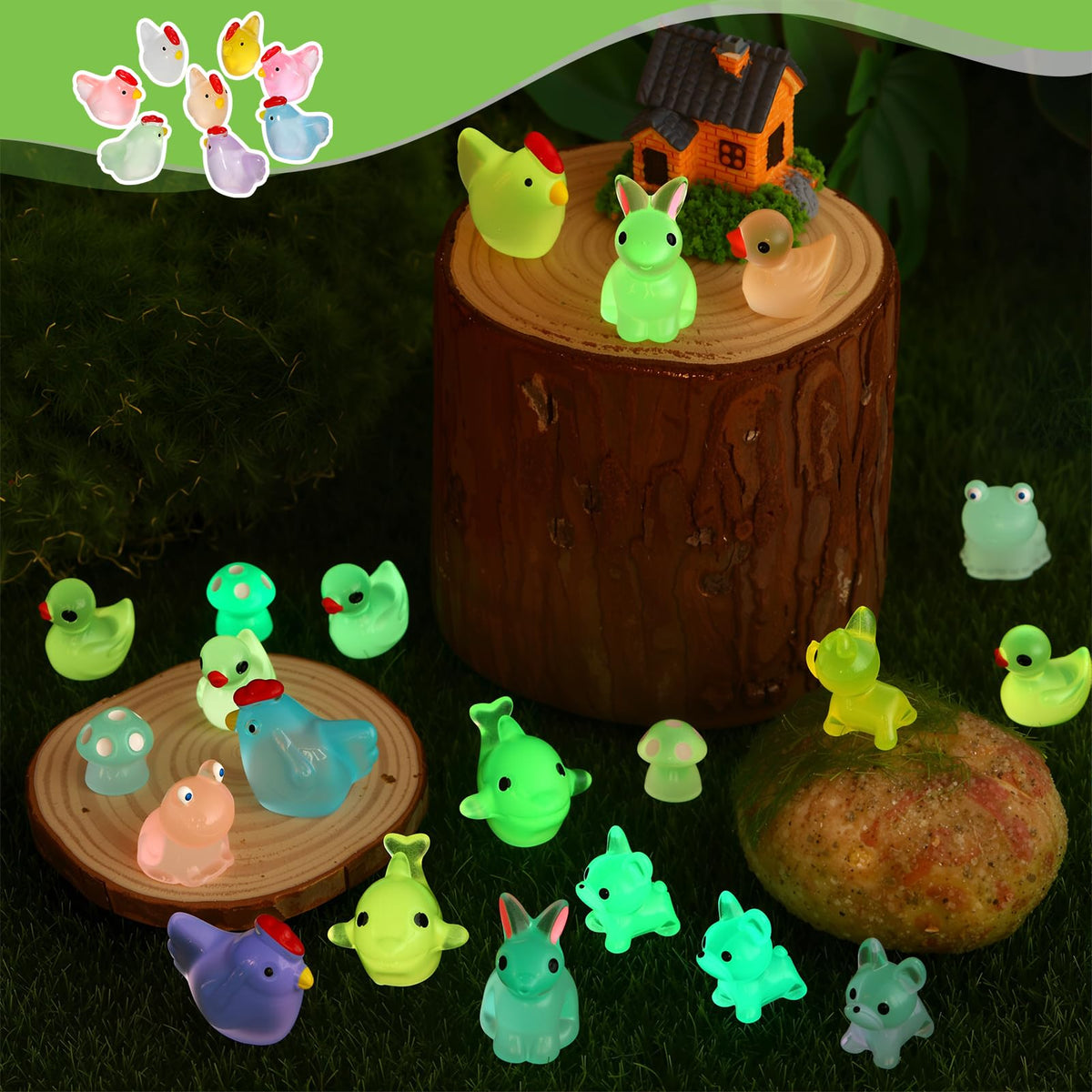 GGSTDDUP luminous mini chicken figurine great for crafts