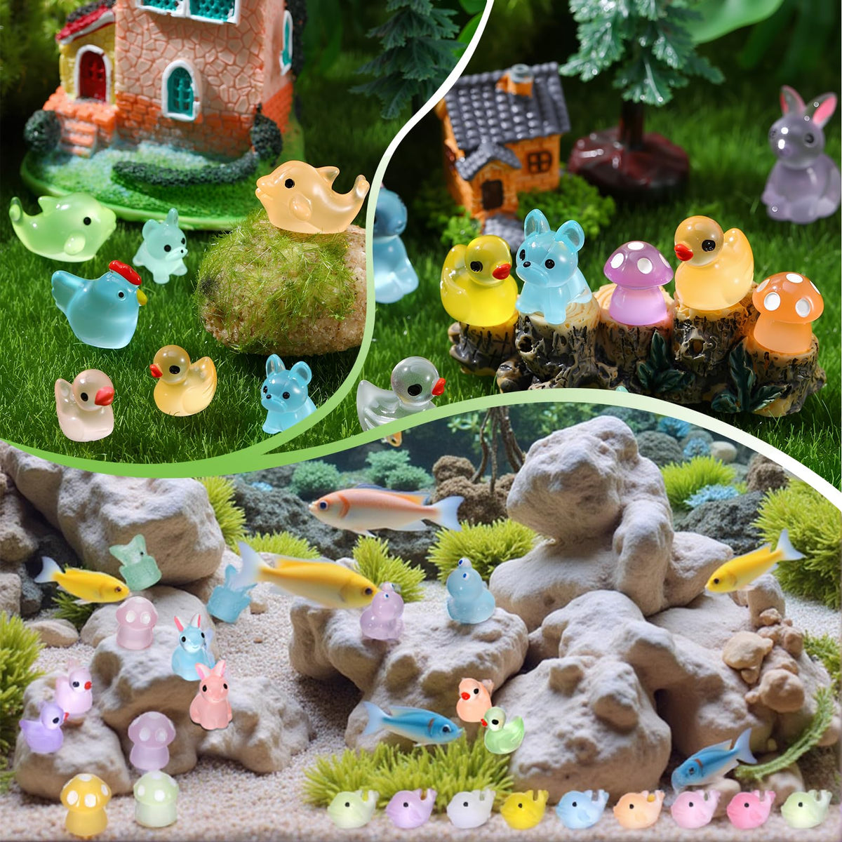 GGSTDDUP luminous mini frog figurine for terrariums