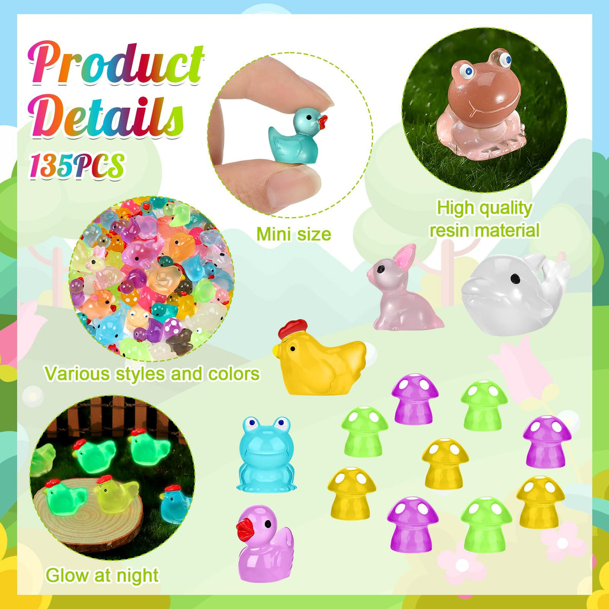 GGSTDDUP luminous rabbits figurines add charm to small decor and glow after light exposure
