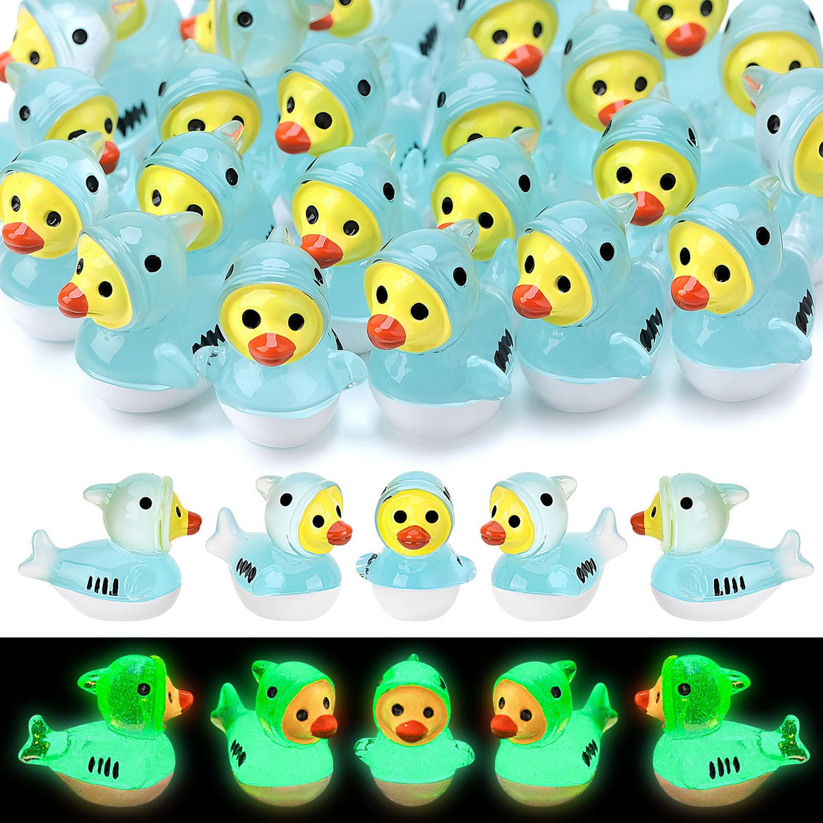 GGSTDDUP luminous shark ducks glow in the dark for party favors
