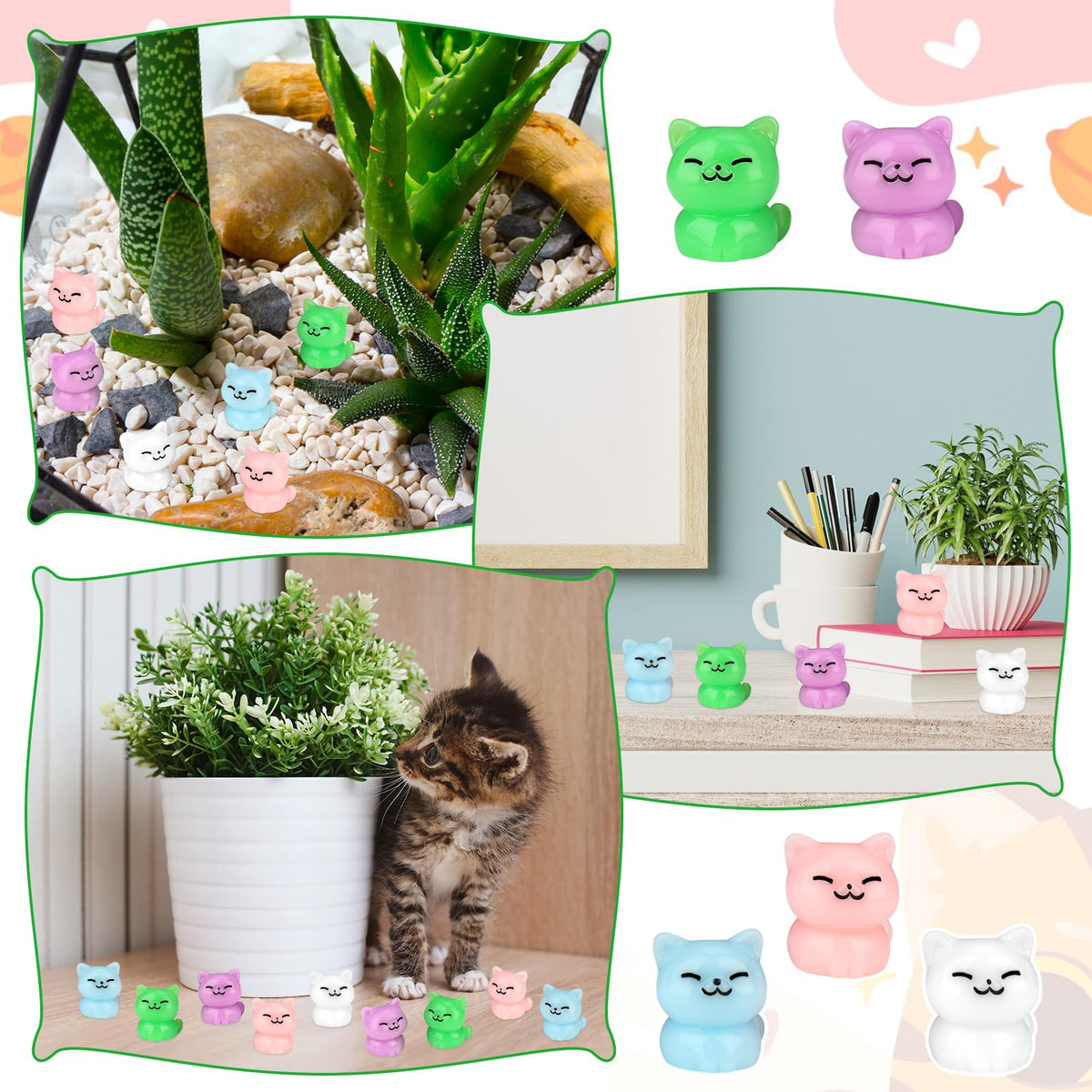 GGSTDDUP resin cat blue figurine enhances dollhouses and cake toppers.