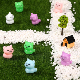 GGSTDDUP resin cat green charm suits plant pots and moss landscapes.