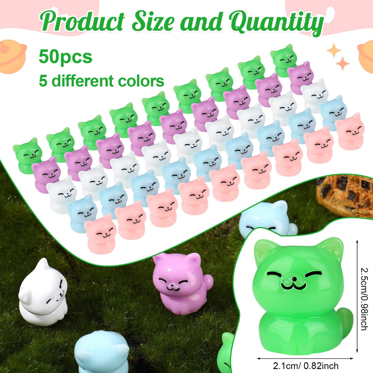 GGSTDDUP resin cat pink figure adds charm to DIY terrariums and crafts.