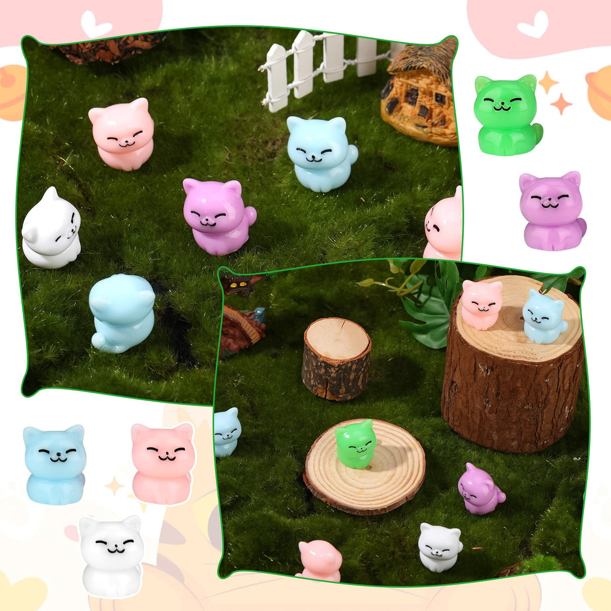 GGSTDDUP resin cat purple figure brightens miniature garden scenes.