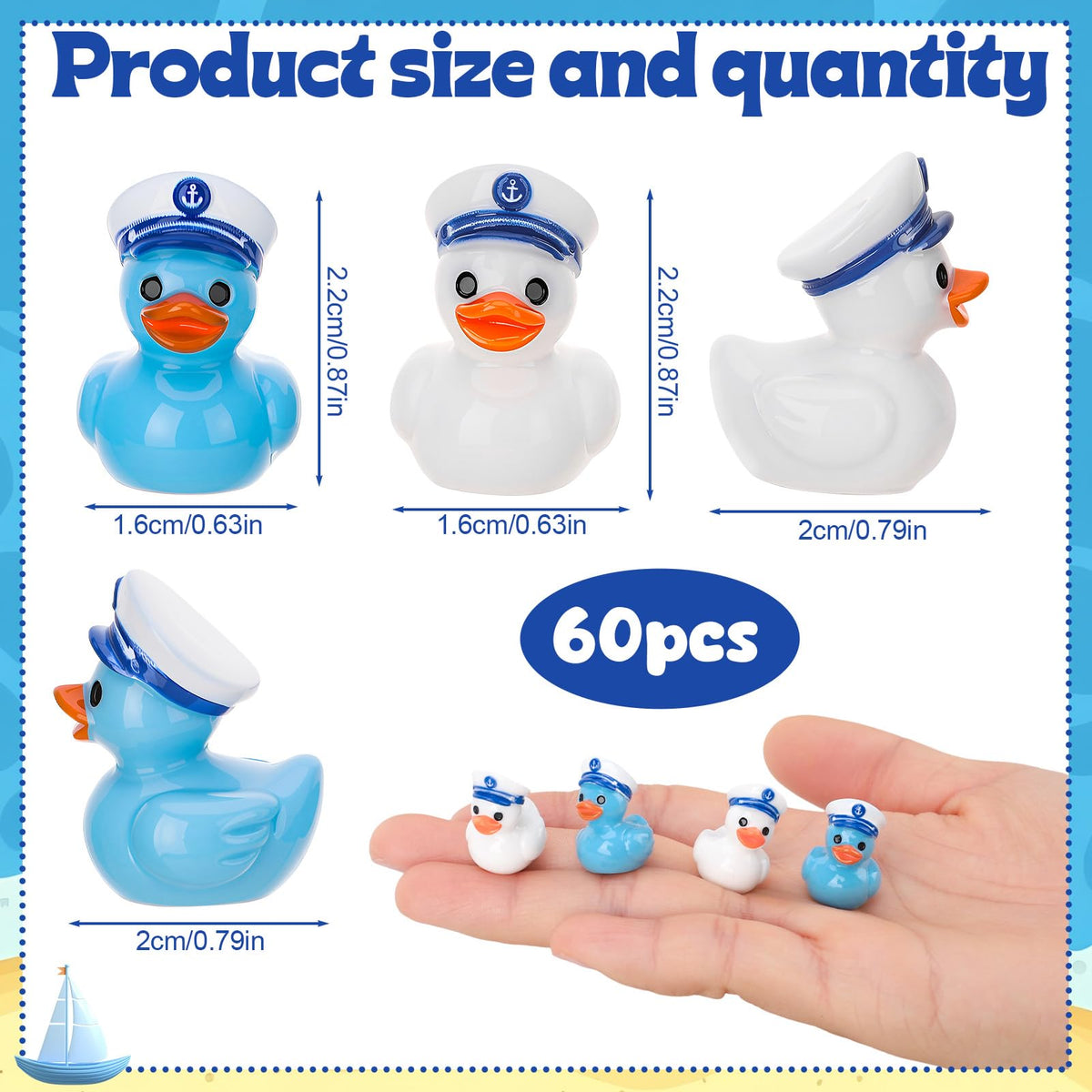 GGSTDDUP mini sailor duck cap captures cute nautical vibe for party favors.