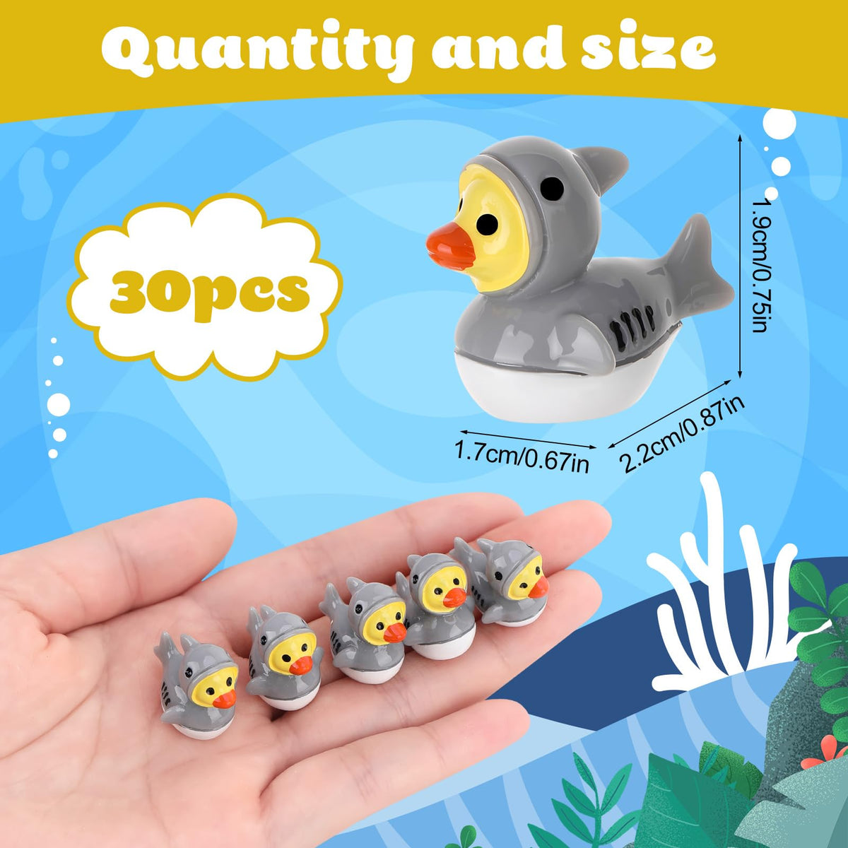 GGSTDDUP mini resin sharks ducks for cute home decoration and crafts