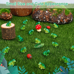 GGSTDDUP small green frog ornaments for garden and aquarium decor.