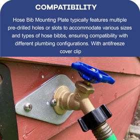 GGTE antifreeze cover clip installed demonstrates winter protection for outdoor faucets.