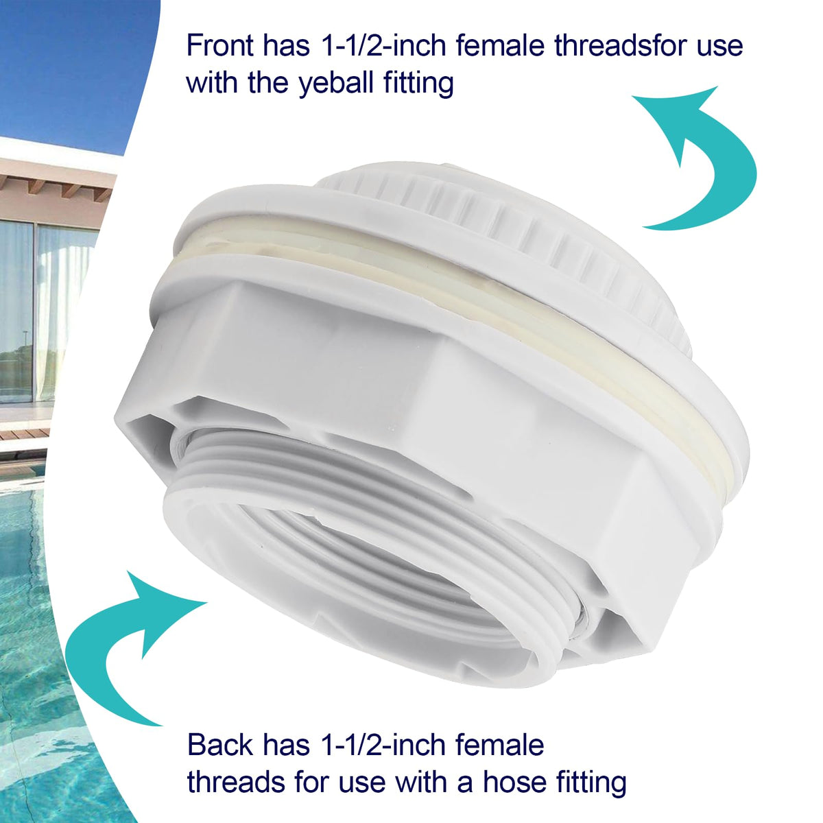 GGTE SP1023 fitting with gasket and locknut for leak-free seal.