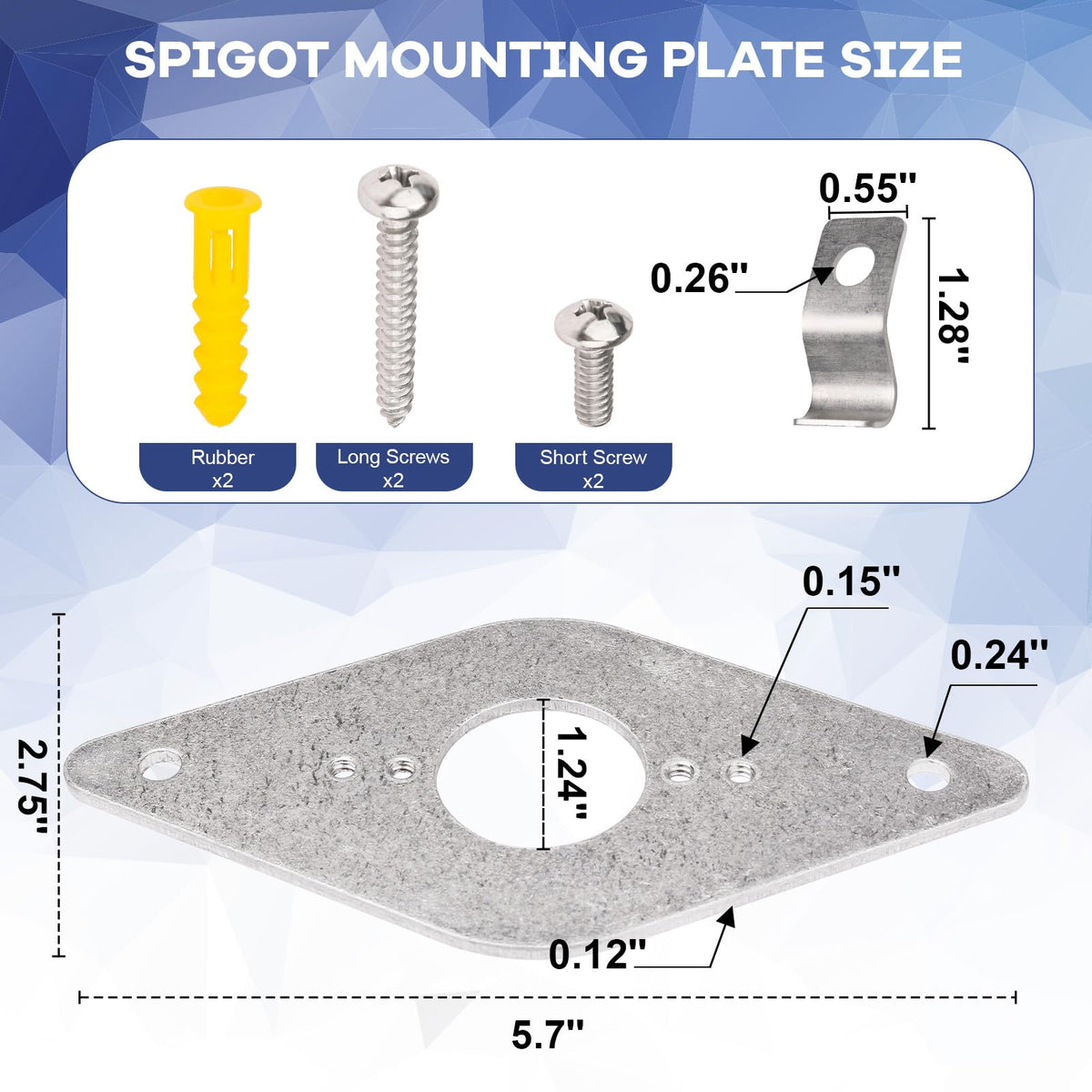 GGTE pre-drilled holes pattern supports versatile mounting for various hose bib configurations.