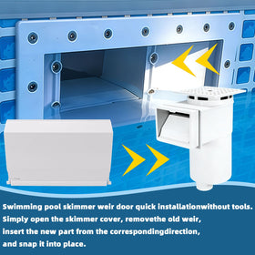 Foam-enhanced buoyancy keeps the weir door upright for filtration