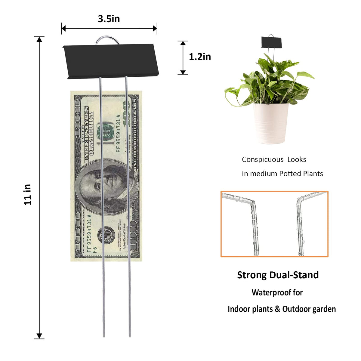 GHAMYEE black metal labels with marker pen for durable garden tagging