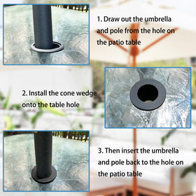 GHAMYEE table hole ring assembly demonstrated for quick setup.