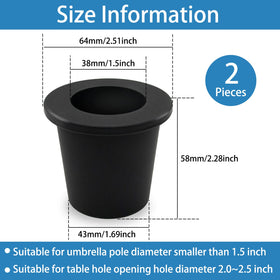 GHAMYEE umbrella wedge plug front view enables quick installation.