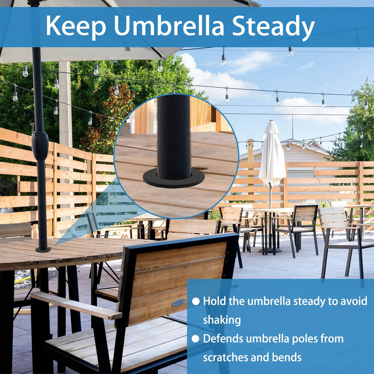 GHAMYEE wide compatibility for outdoor tables and umbrellas.