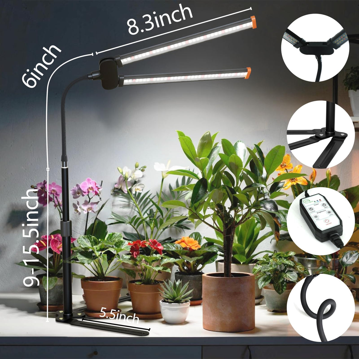 GHodec full-spectrum LED 100W light for healthy foliage and blooms